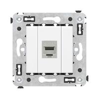 Компьютерная розетка RJ-45 без шторки в стену, кат.5e одинарная экранированная, "Avanti", "Белое облако" | 4400763 DKC (ДКС)