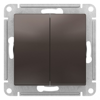 Выключатель двухклавишный ATLASDESIGN схема 5 10АХ механизм мокко - ATN000651 Schneider Electric