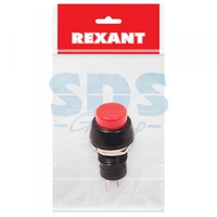 Индивидуальная упаковка 1 шт | 36-3070-1 REXANT Выключатель-кнопка 250V 1А (2с) ON-OFF красная Micro (PBS-20А)