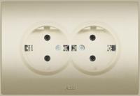 Розетка 2-м СП 1мод. Cosmo 16А IP20 с заземл. титаниум ABB 632-011400-907