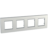 Рамка 4-м Unica quadro серебр. SchE MGU6.708.55 Schneider Electric