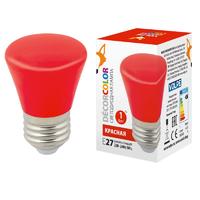 Лампа светодиодная LED-D45-1W/RED/E27/FR/С BELL Колокольчик 1Вт матовая красн. E27 декоративная (упак. картон) Volpe UL-00005638 Uniel