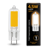Лампа светодиодная LED 4.5 Вт 380 Лм 3000К теплая G4 капсула 220 В стекло Black Gauss - 107807104