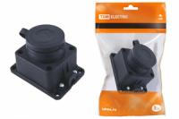 Розетка настенная с заглушкой каучук 2Р+РЕ 16А 250В IP44 | SQ0612-0003 TDM ELECTRIC