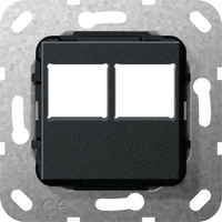 Джек (Jack) с/у черный IP20 Gira System 55 | 562910 Мех-м с накладкой модульн розетка/гнездо