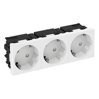 Розетка тройная 33° Modul45connect, с з/к, 250 В, 16A (белый) (STD-D3C RW3) | 6120502 OBO Bettermann