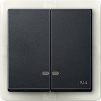 Клавиша 2-м Merten с окошком для свет. инд. IP44 антрацит SchE MTN3424-0414 Schneider Electric