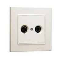 Розетка телевизионная оконечная TV/R СП Karea IP20 1.5дБ крем. Makel 56010065