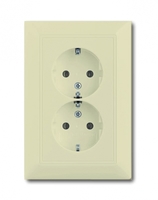 Механизм розетки 2-м Basic защ. шторки сл. кость ABB 2CKA002021A0379